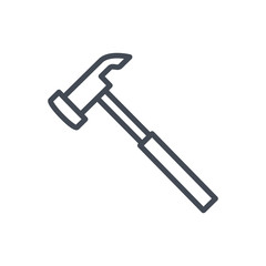 Renovation service line icon hammer
