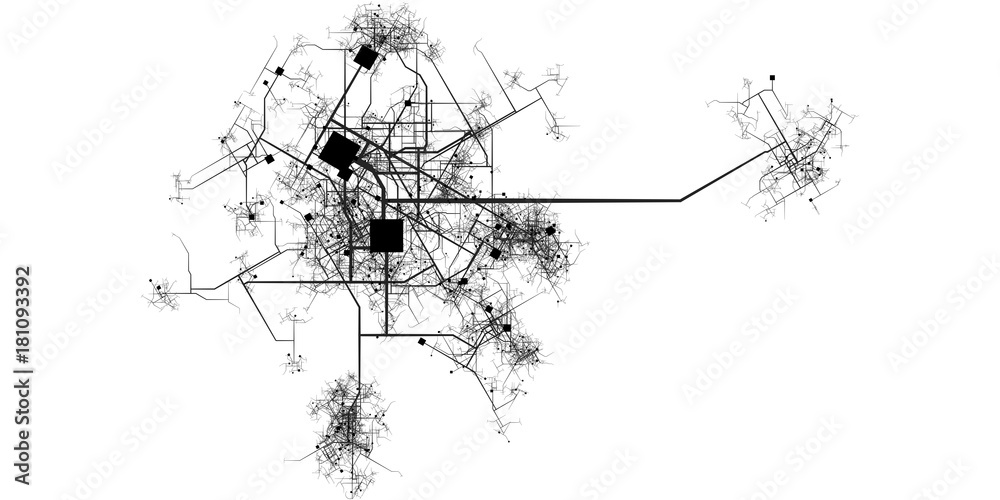 Wall mural city blueprints