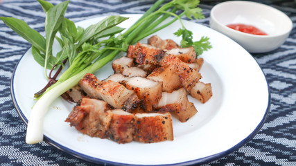 grilled pork with dip