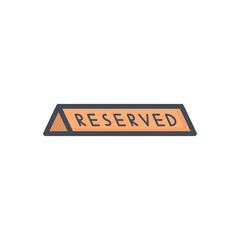 restaurant service colored icon reserved tag sign