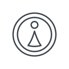 restaurant service line icon WC toilet sign female