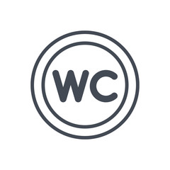 restaurant service line icon WC toilet sign