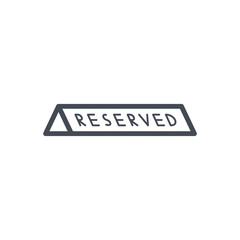 restaurant service line icon reserved tag sign