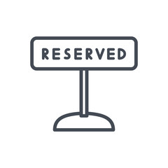 restaurant service line icon reserved tag sign
