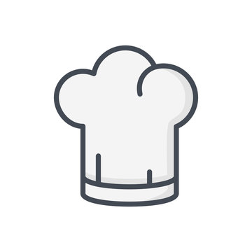 restaurant service colored icon chef hat cooking