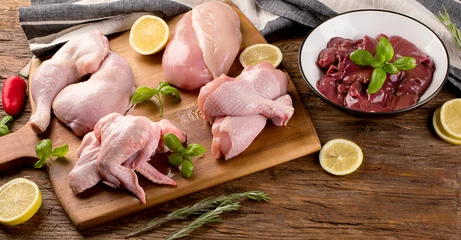 Photo sur Plexiglas Viande Raw uncooked chicken meat