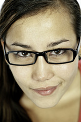 Asian Woman Wearig Glasses