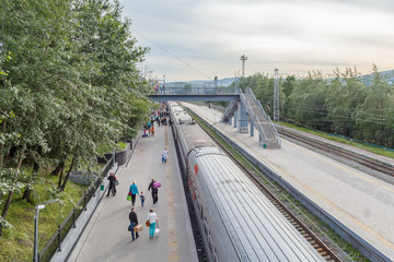 Passengers arriving by train