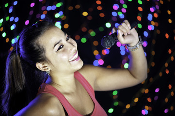 Pretty Asian Karaoke Singer