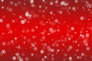 Falling snowflakes on a red background