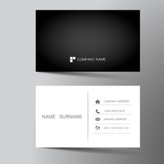 Modern business card template design. With inspiration from the abstract. Contact card for company. Two sided black and white . Vector illustration. 