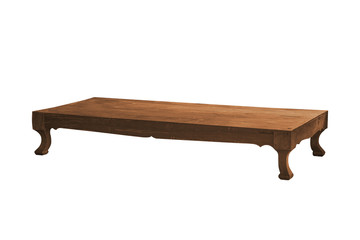 Low wooden table.