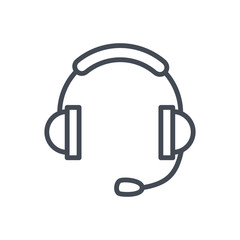 Support service line icon microphone headphones