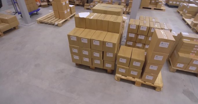 Box in warehouse top view
