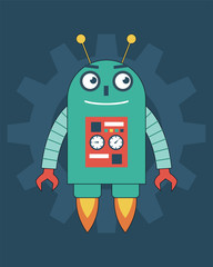 Flying Green Robot