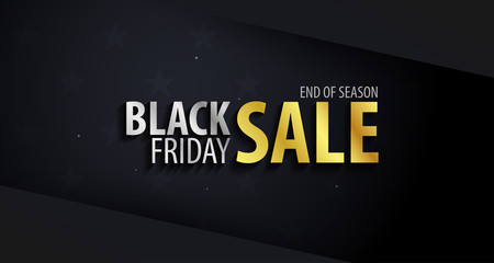 Black Friday Sale poster or Flyer. Discount background for the online store, shop, promotional leaflet, poster, banner. Vector illustration.