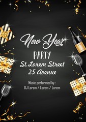 New year party design template with elements