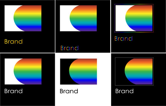 abstraction of seven rainbow colors in a rectangle / rainbow / logo
