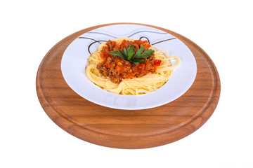 Spaghetti Pasta with Tomato Bolognese Sauce