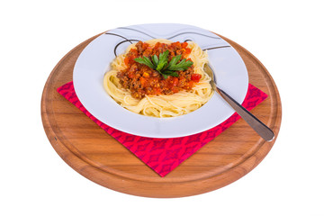 Spaghetti Pasta with Tomato Bolognese Sauce