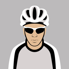 bicyclist head vector illustration flat style front