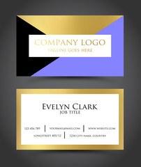Naklejka na ściany i meble Beautiful geometric, golden, business card template VECTOR