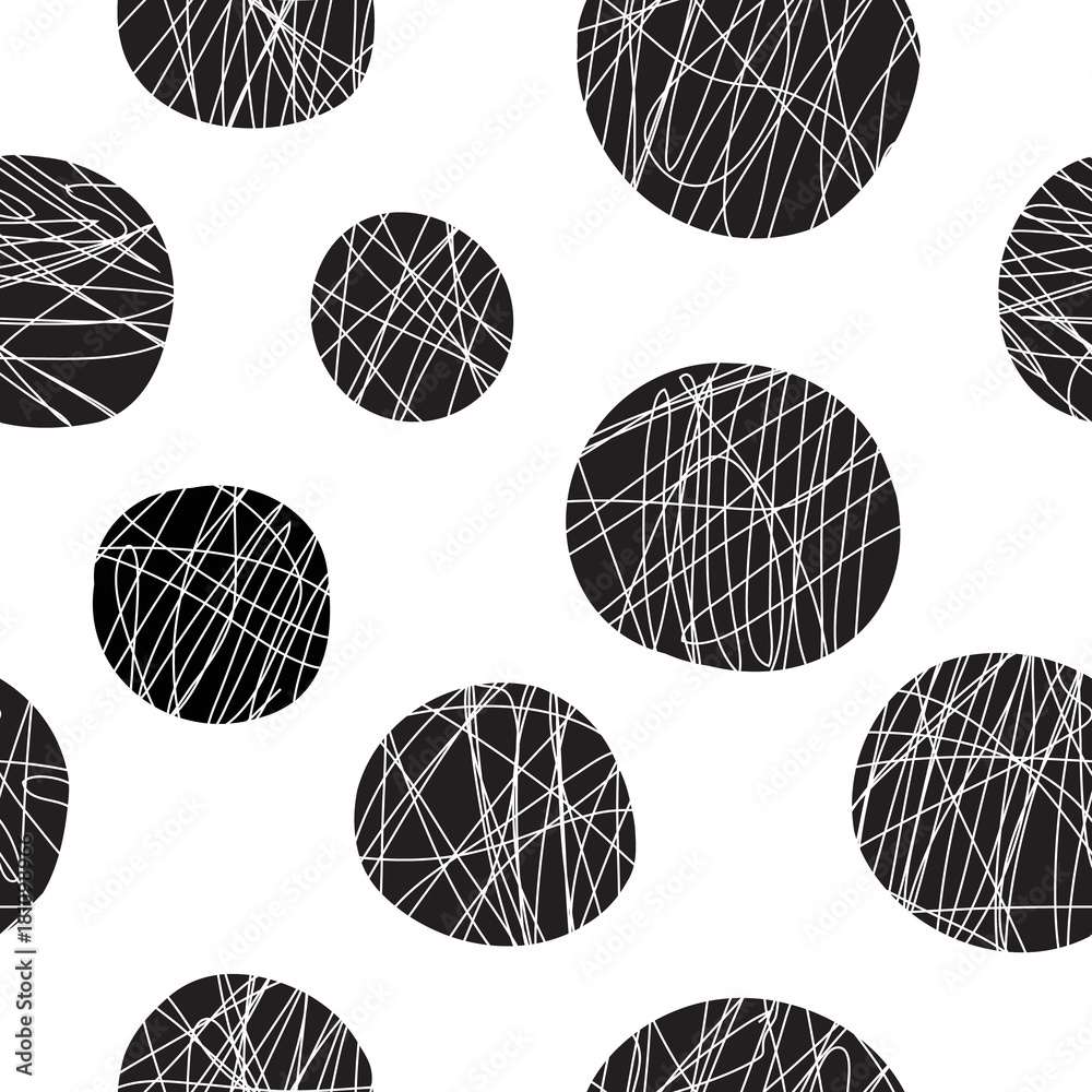 Wall mural seamless pattern with geometric shapes