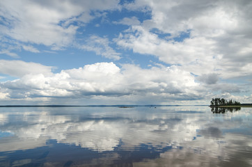 Lake Verkhnee (Northern Russia) by sunset