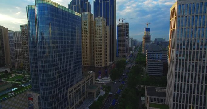 Aerial of beautiful Chengdu cityscape of China
