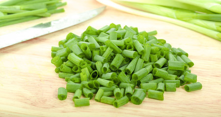 Green onion isolated on the white background