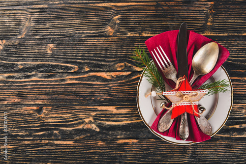 Christmas Table Decoration Christmas Dinner Plate Cutlery