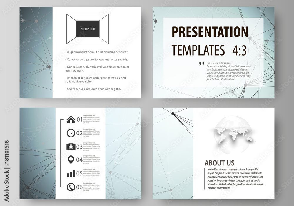 Wall mural set of business templates for presentation slides. abstract vector layouts in flat design. chemistry