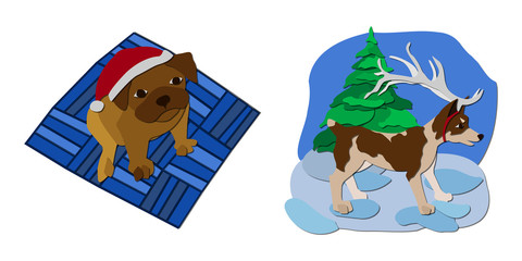 Illustration of a dogs ( symbol of 2018 )