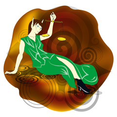 Illustration of a girl with weights
