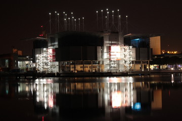 notte  citt&aacute;  skyline lisbona