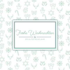 Frohe Weihnachten - Hintergrund mit Icons (Mintgrün)