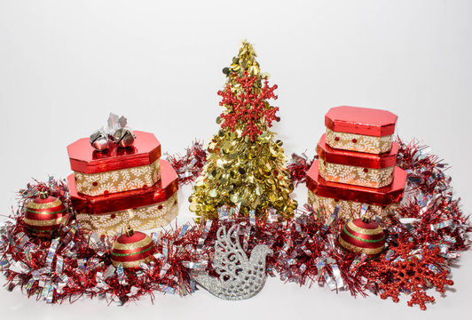 Christmas Decorations with Gold Mini Tree