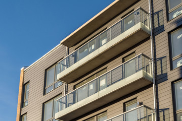 Modern Apartment Buildings Blue Sky Facade Luxury Home