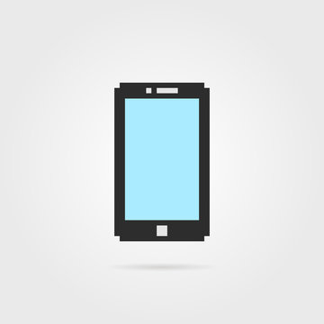 Simple Pixel Art Phone With Shadow