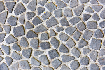 The pebble stone floors and wall, background textures