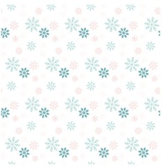 Seamless pink and blue snowflakes on white background stock vector illustration