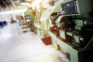 Industrial factory with cnc machines