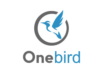 Fototapeta premium Circle One Fly Bird Abstract Logo Design
