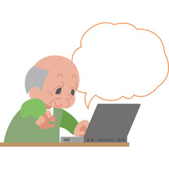 パソコンを使いこなすシニア