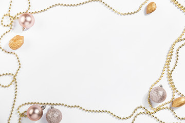 Baubles and garlands in arrangement