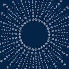 frame of snowflakes. Christmas background. To design posters, postcards, greeting, invitation for the new year.