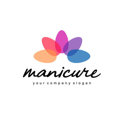 Fototapeta premium Vector logo design for manicure and nail salon