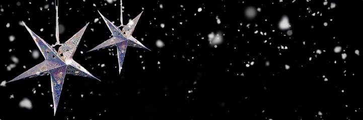 Fototapeta Composite image of snow falling obraz