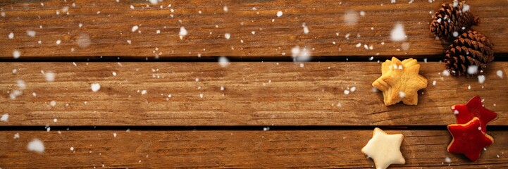 Composite image of snow falling