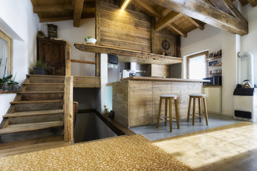 wood kitchen in modern style - 181113188